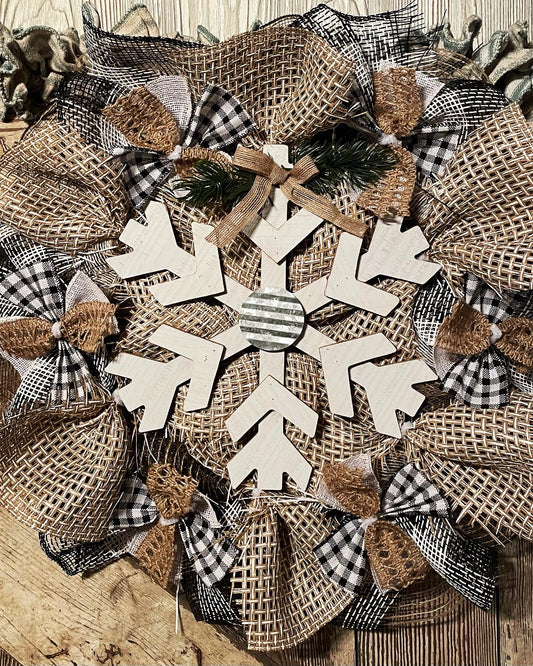 Rustic Snowflake Wreath