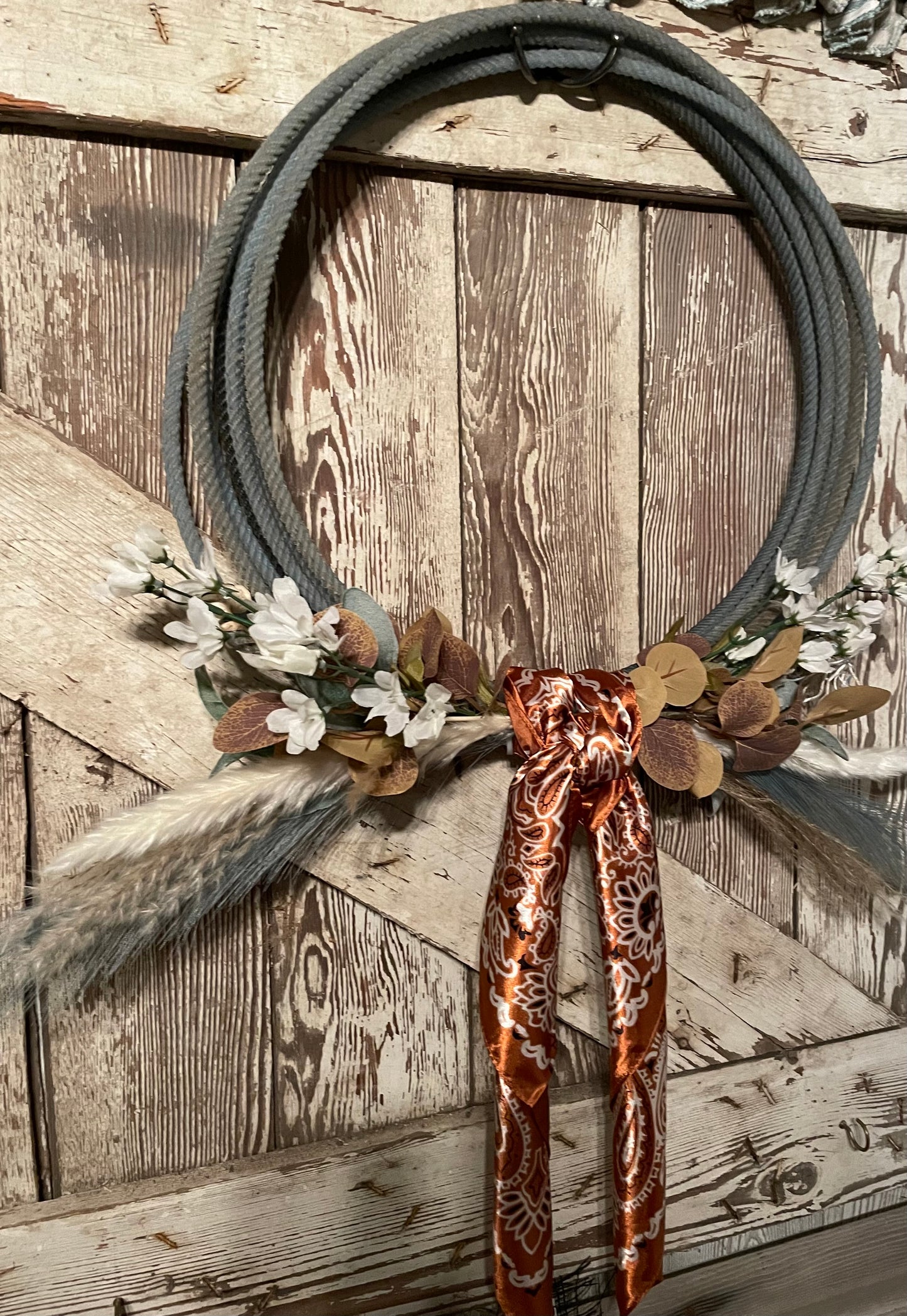 Western Style Lariat Rope Wreath