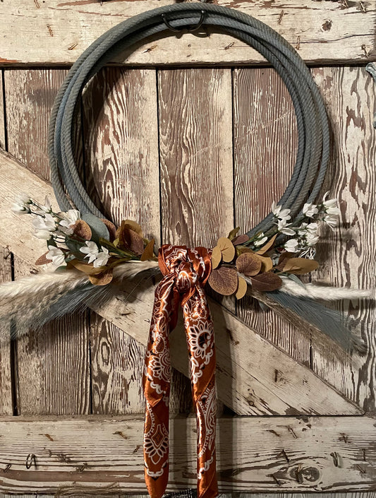 Western Style Lariat Rope Wreath