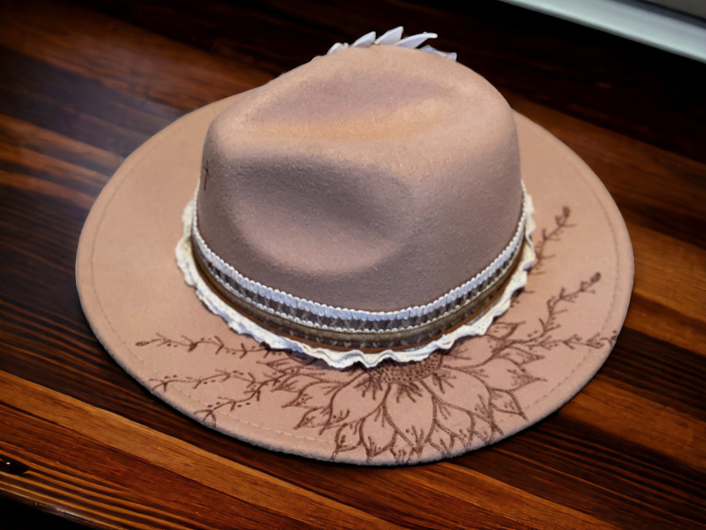 Custom Burned Fedora Style Hat